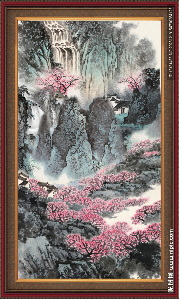 竖幅国画 