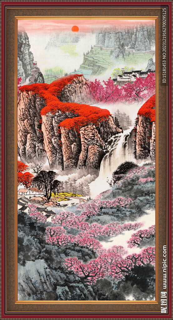 竖幅国画 