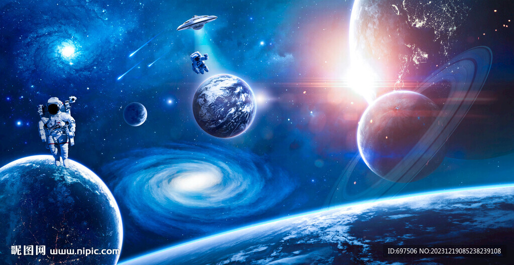 宇宙黑洞太空星球宇航员航天背景