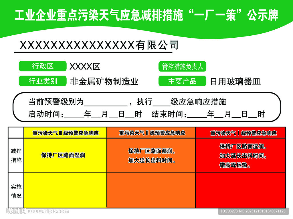 一厂一策公示牌图片