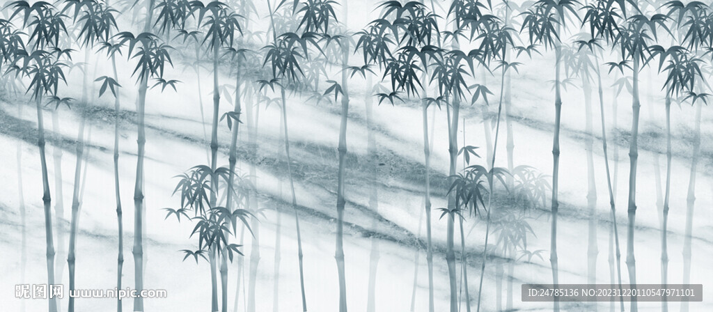 水墨竹子背景墙