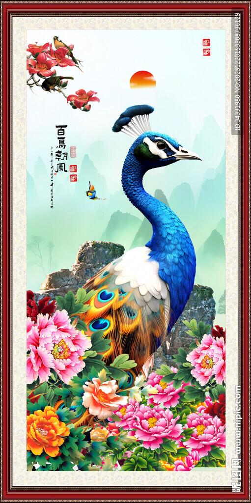 孔雀国画
