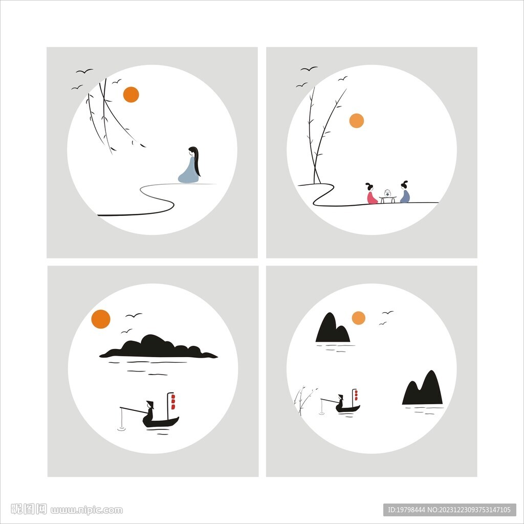 蝉意水墨简笔画