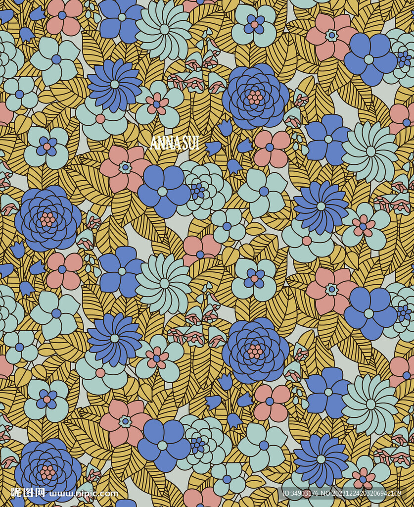 色块花.
