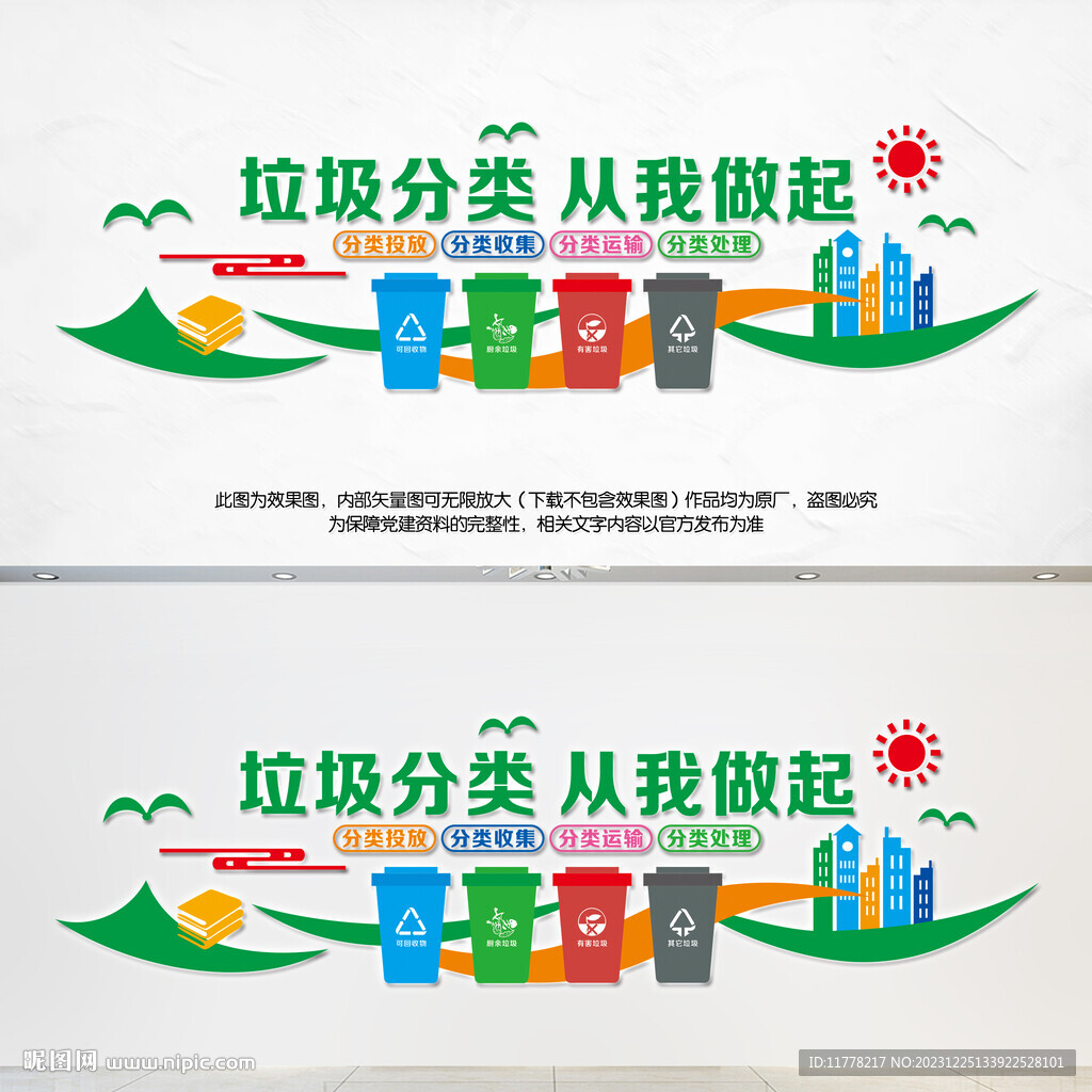 垃圾分类标语文化墙