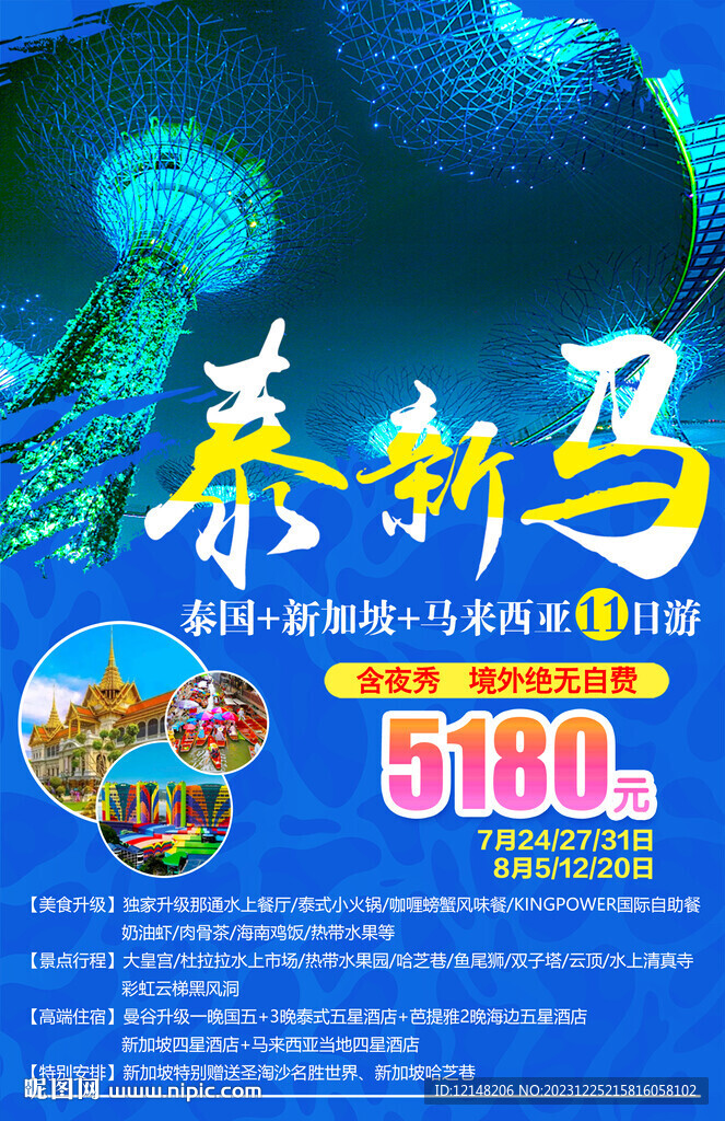 新马泰旅游宣传海报展板