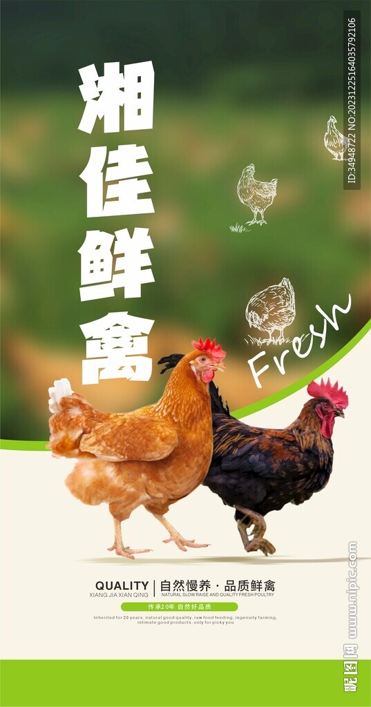 湘佳鲜禽吊旗