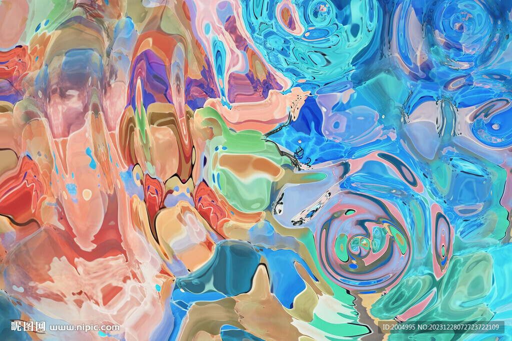 彩色流体抽象画