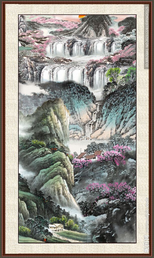 招财山水画 