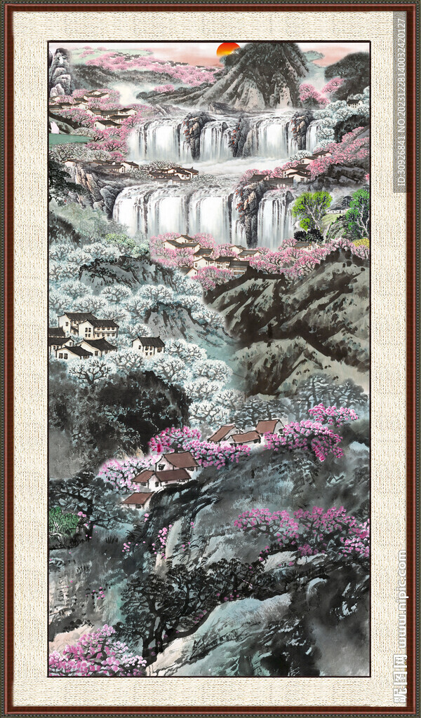 招财山水画 