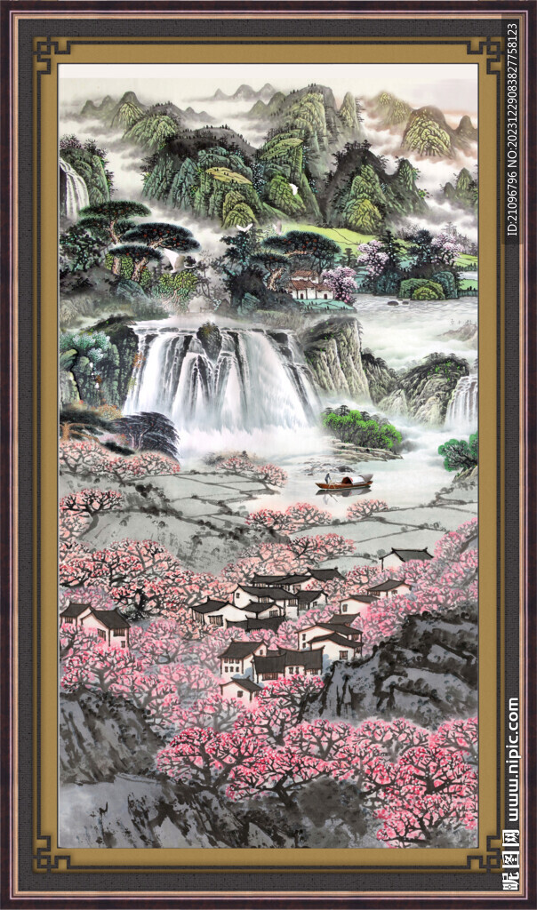 瀑布山水