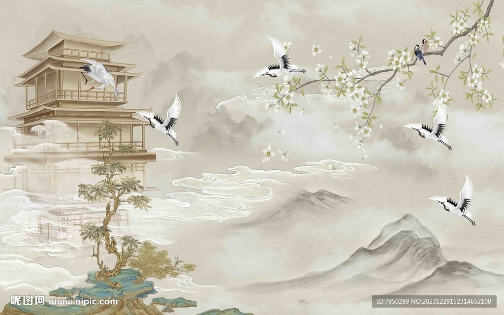 新中式背景墙