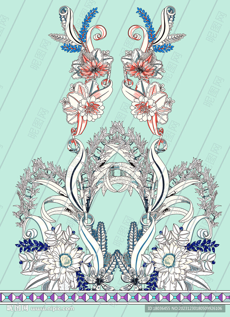 线条花