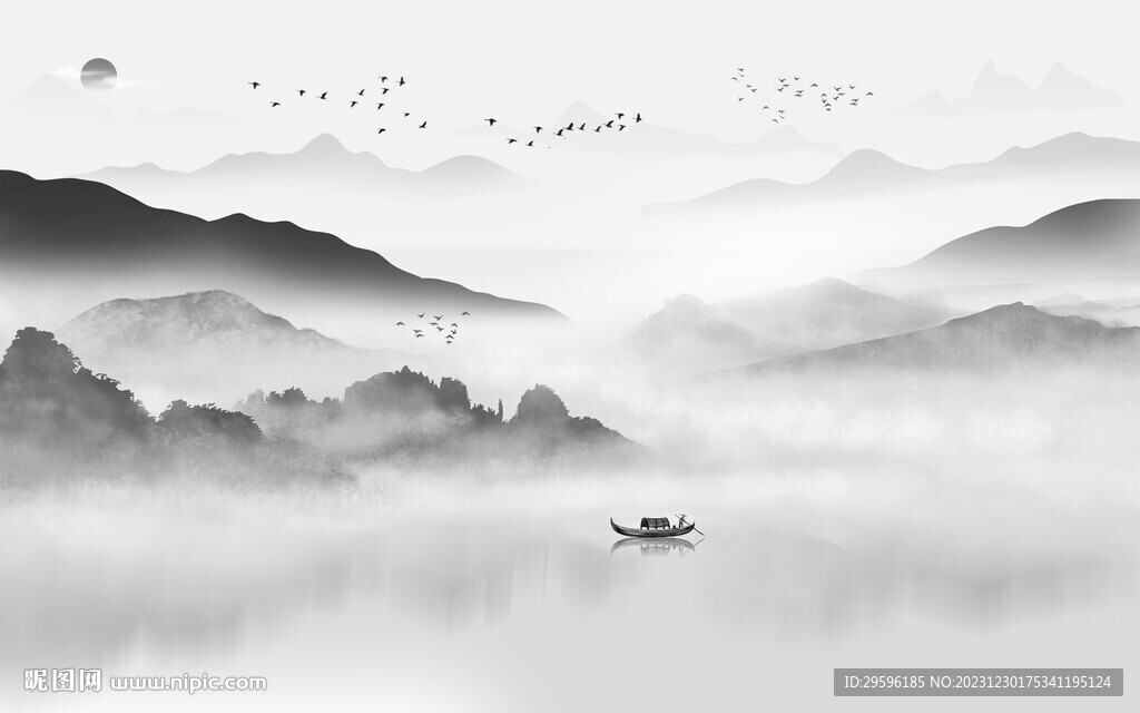 大气 清晰中式山水 TiF分层