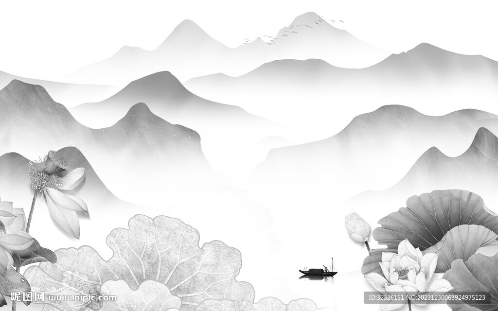 奢雅 中式高端山水 tif分层