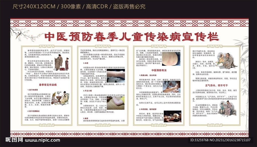 中医防治春季儿童传染病宣传栏