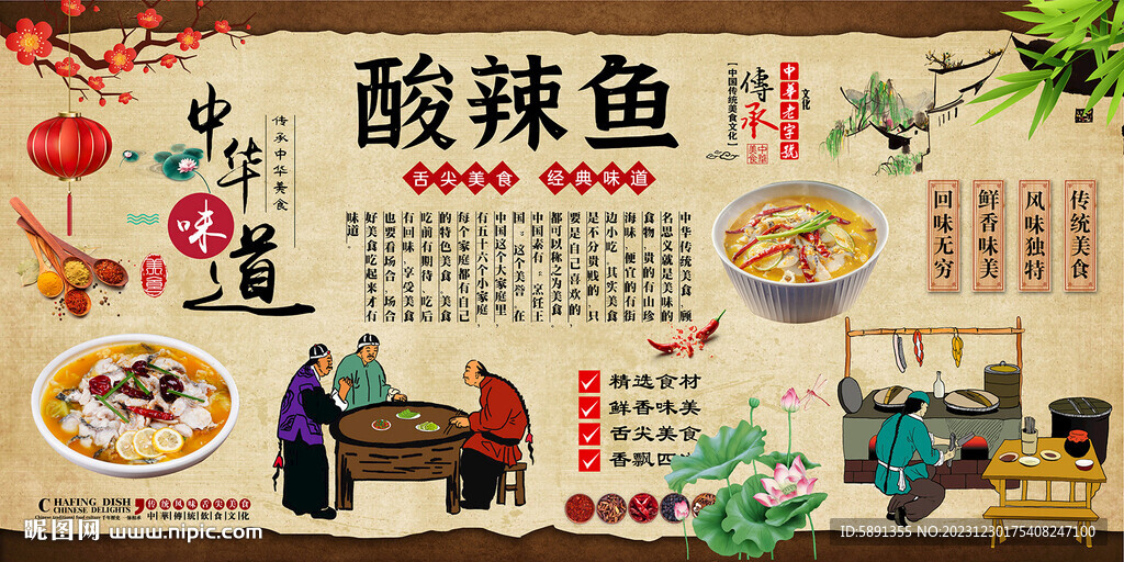 酸辣鱼背景墙
