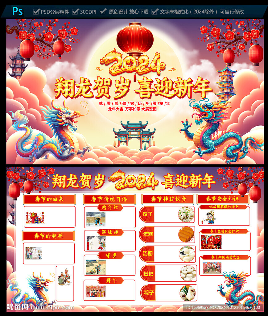 2024庆新年展板