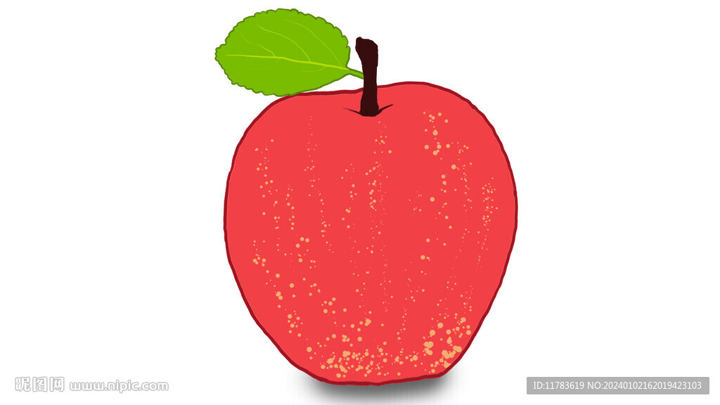 苹果插画手绘