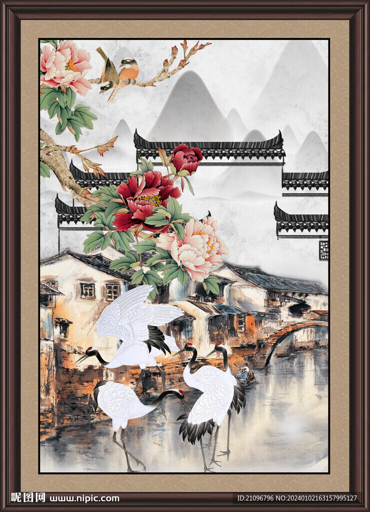 国画牡丹 