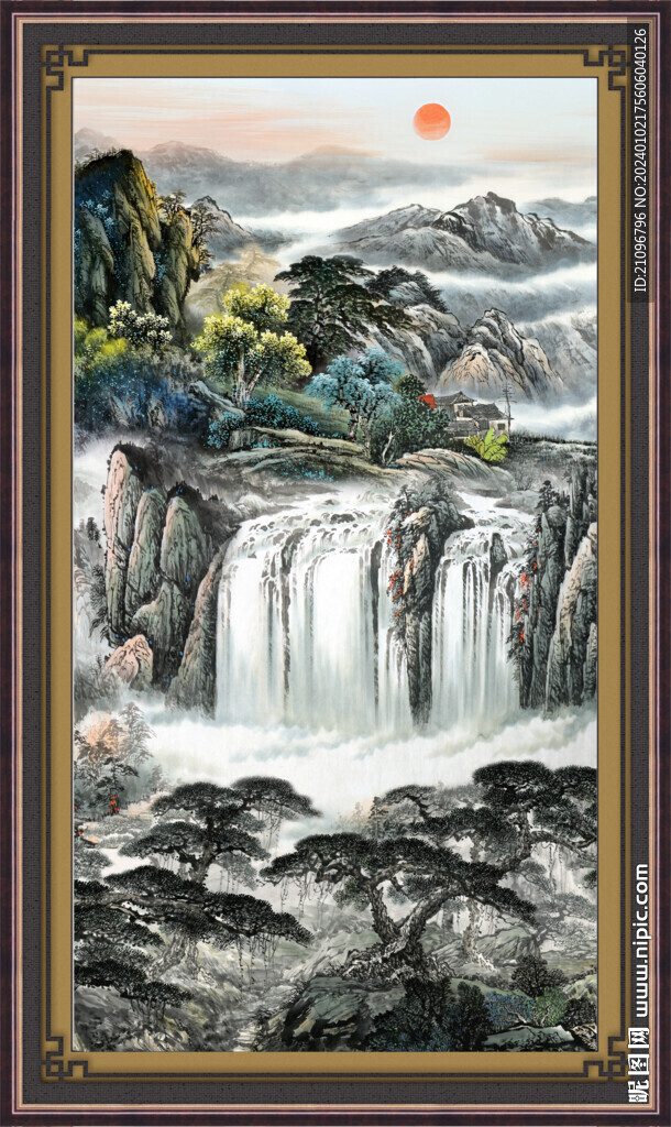 招财山水画