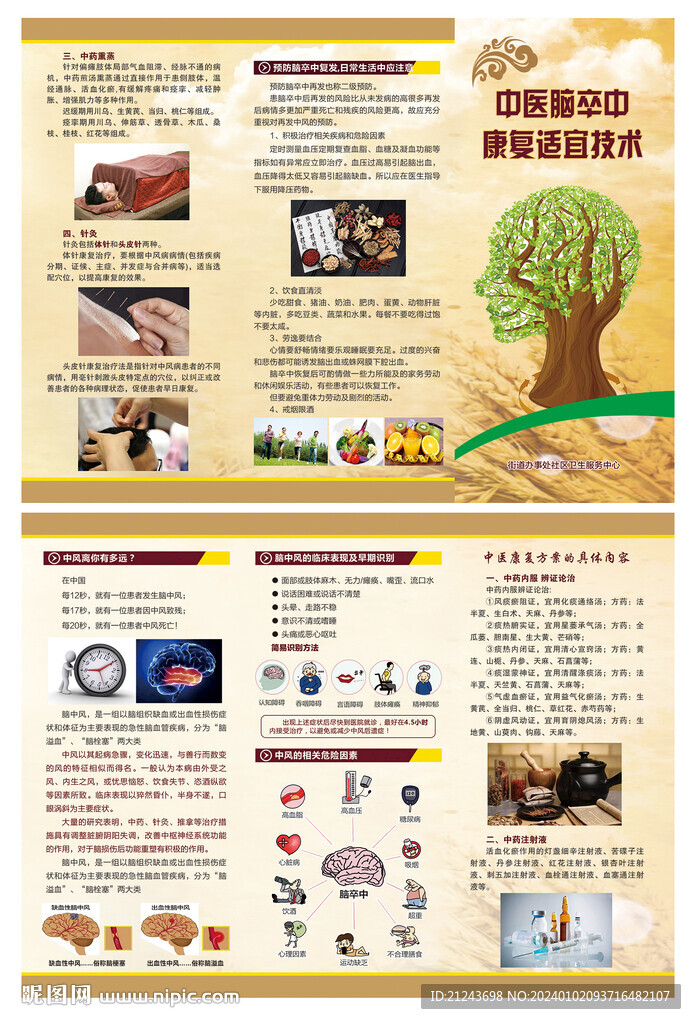中医脑卒中康复适宜技术三折页