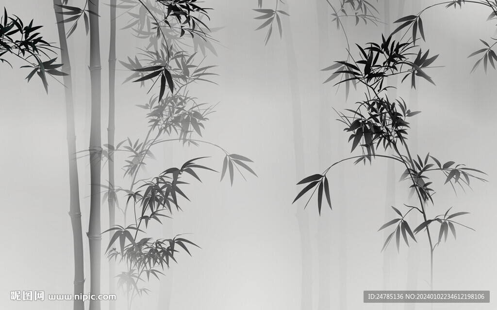 水墨竹林