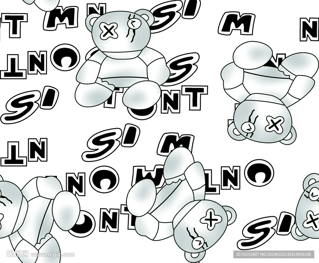 坐着熊云纹熊字母