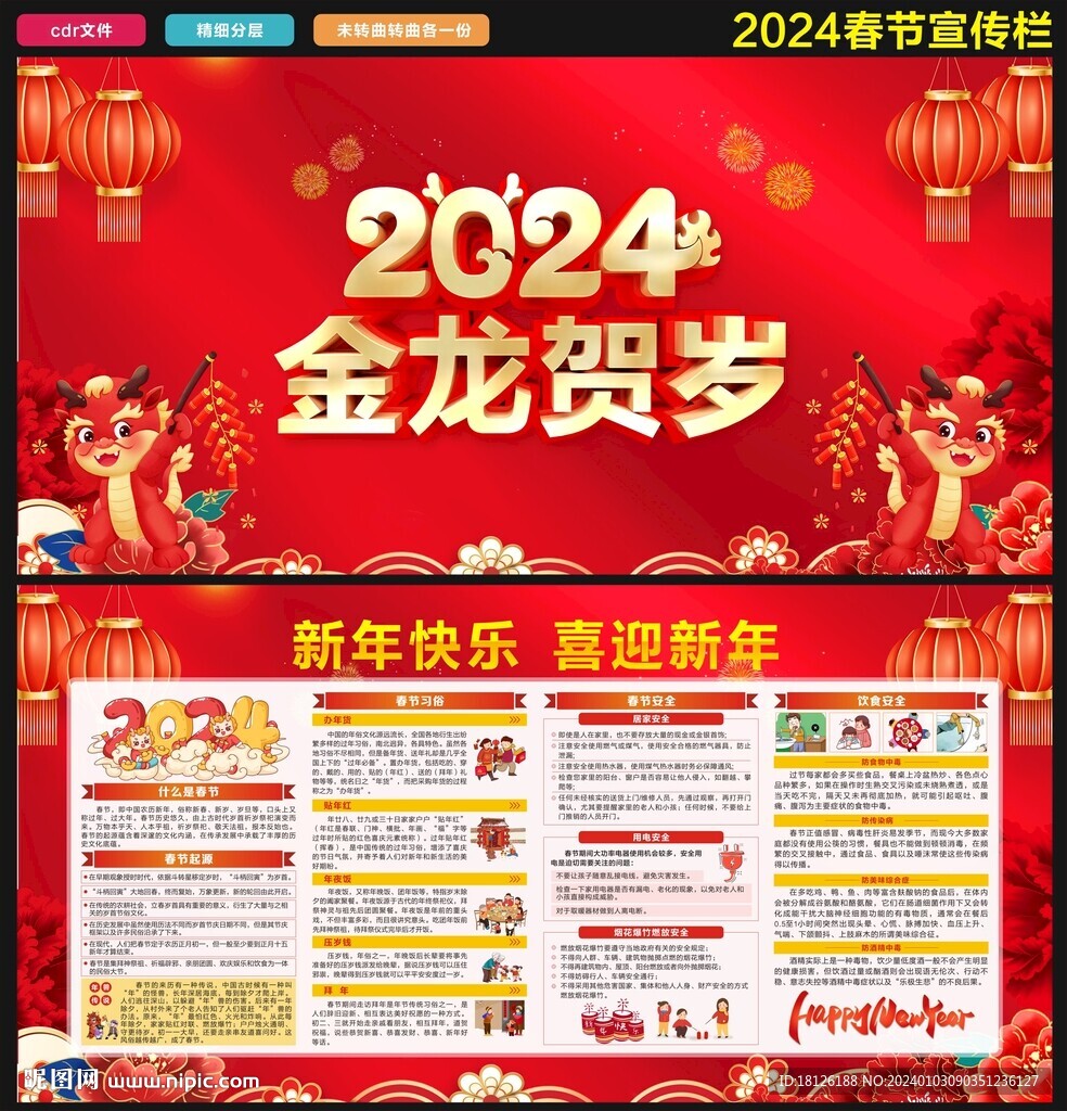 2023龙年春节宣传栏
