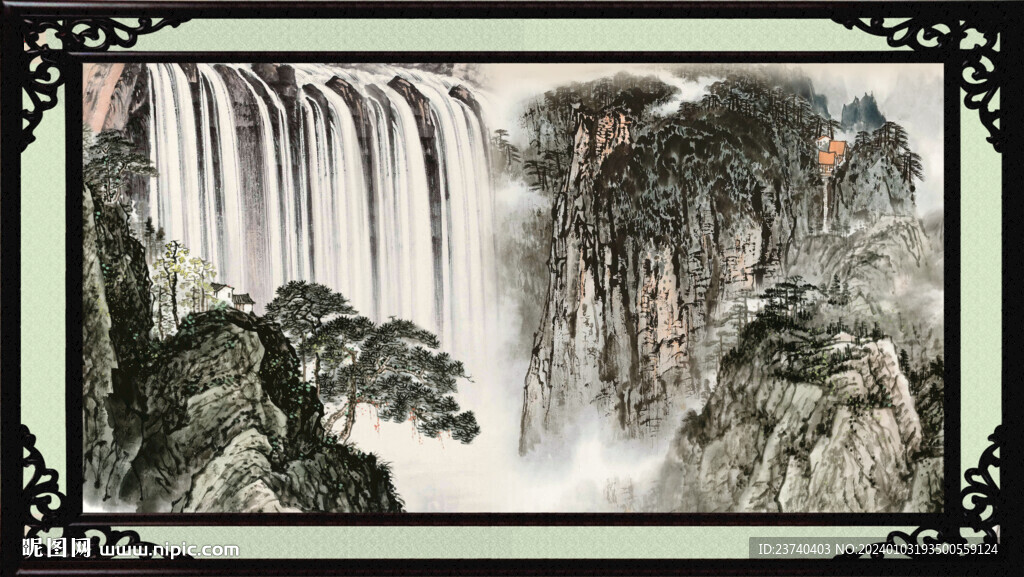 山水中堂画 