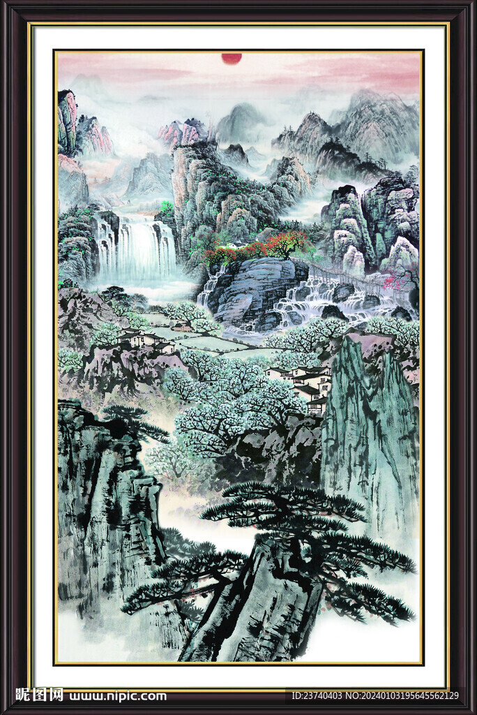 中堂画山水 