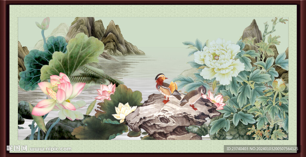 荷花 国画