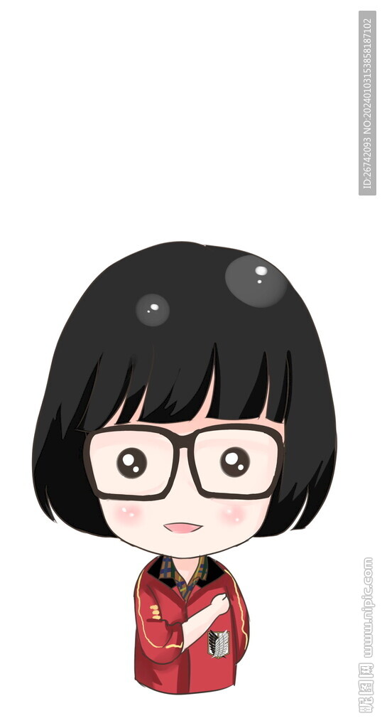 带黑框眼镜豆豆眼可爱女生