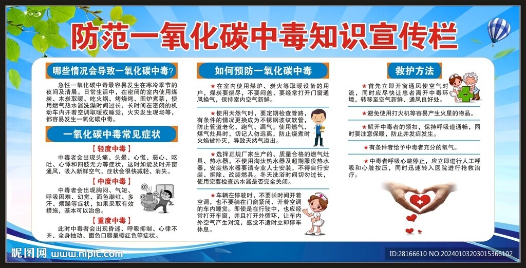 预防一氧化碳中毒宣传栏