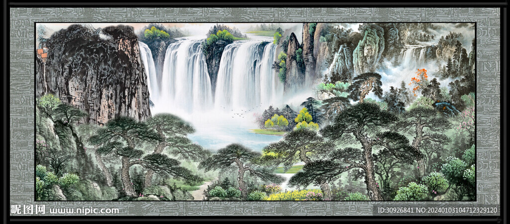 大好河山国画
