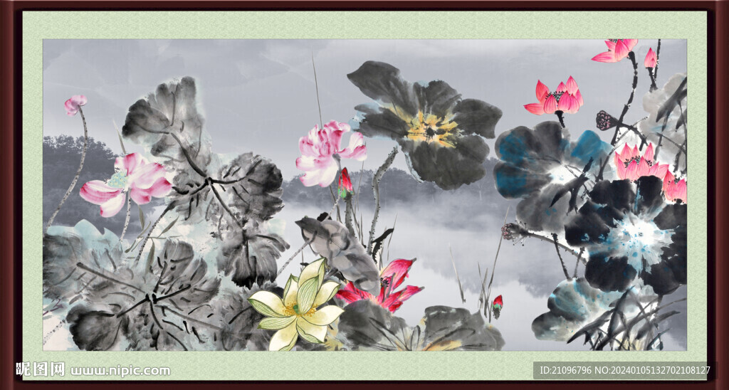 国画荷花