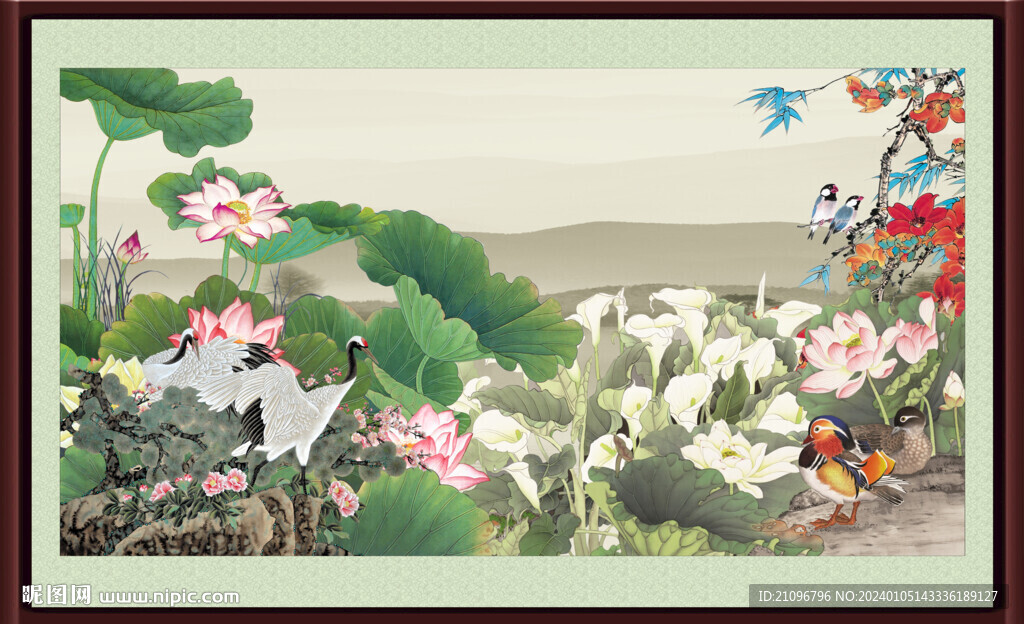 国画荷花