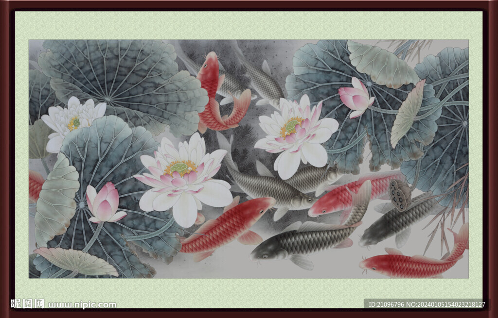 国画荷花 