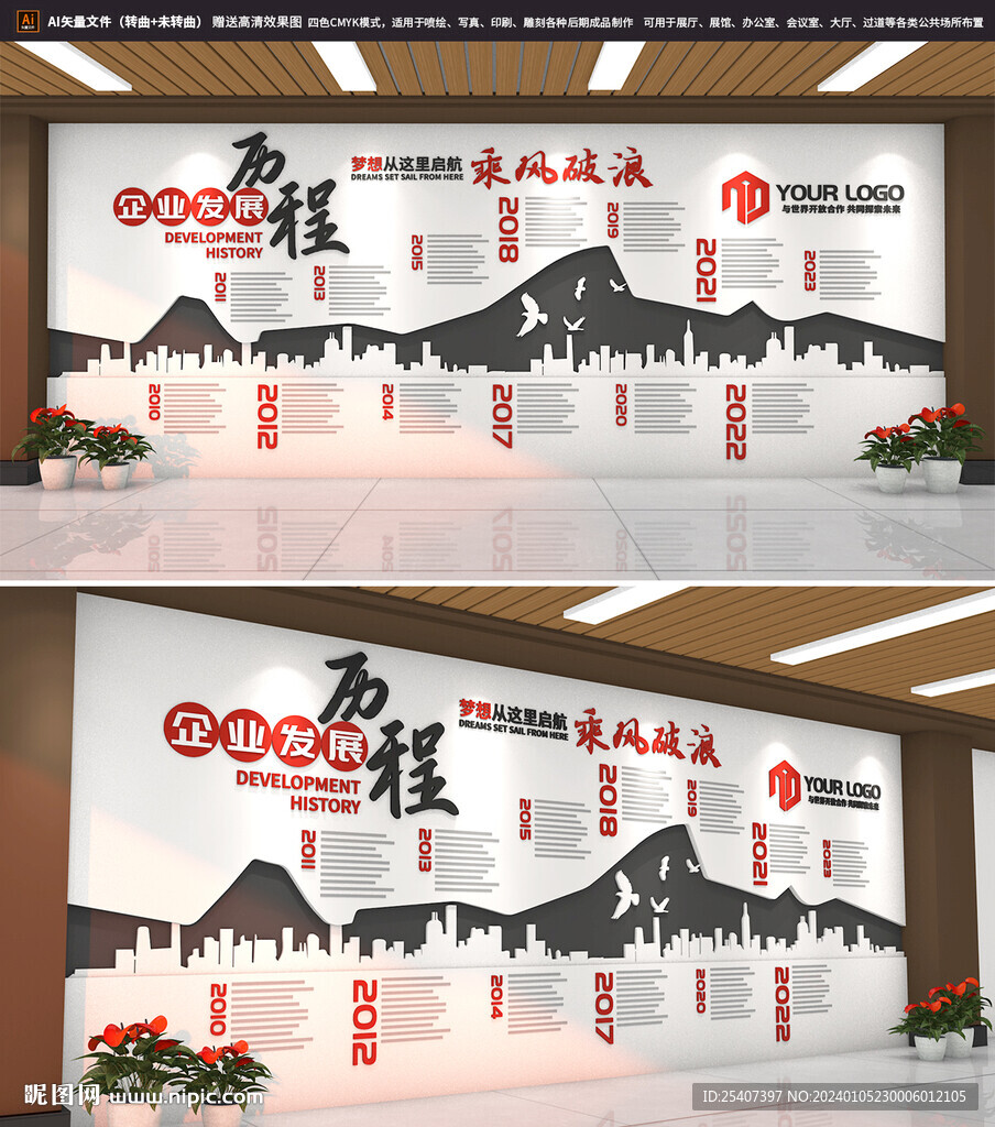 企业发展历程宣传栏文化墙