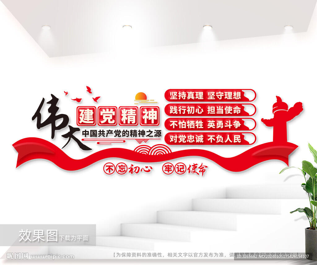 伟大建党精神文化墙设计图片