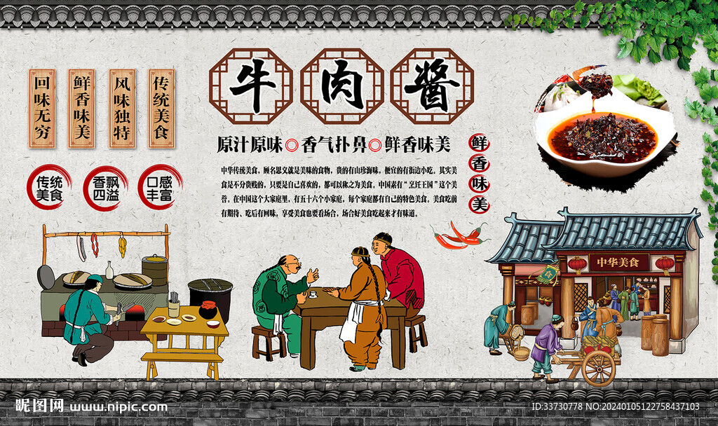 牛肉酱背景墙