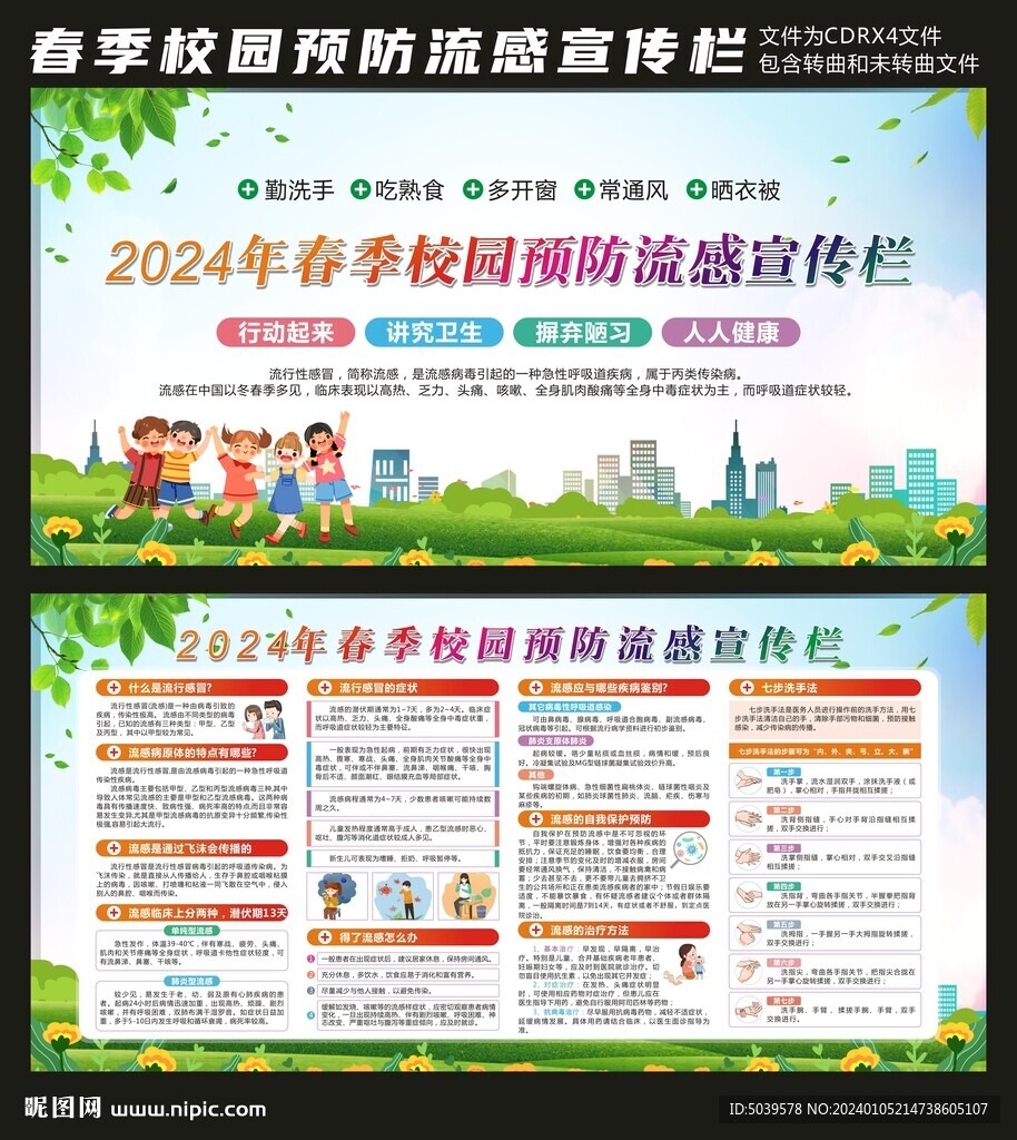 春季校园预防流感健康教育宣传栏