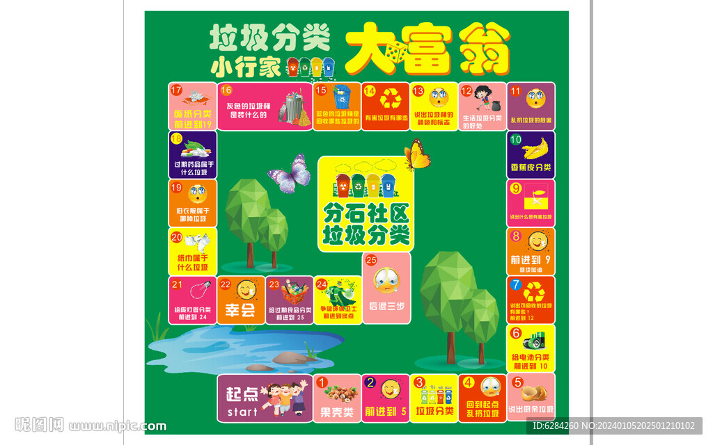 垃圾分类大富翁飞行棋背景