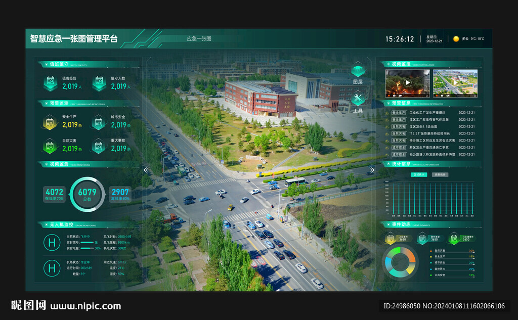 智慧应急一张图管可视化大屏图片