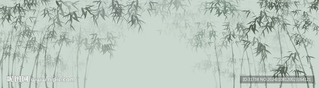 新中式水墨竹子背景墙