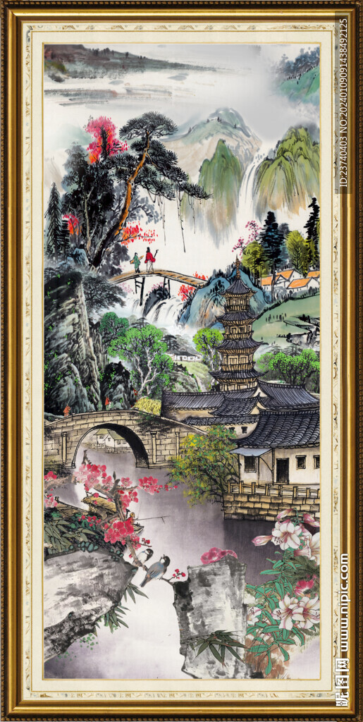 竖幅山水