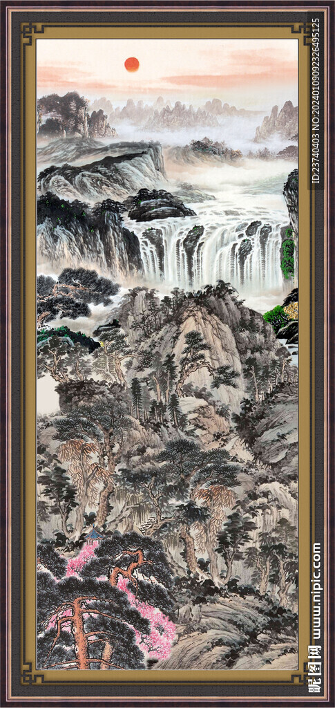 竖幅山水 