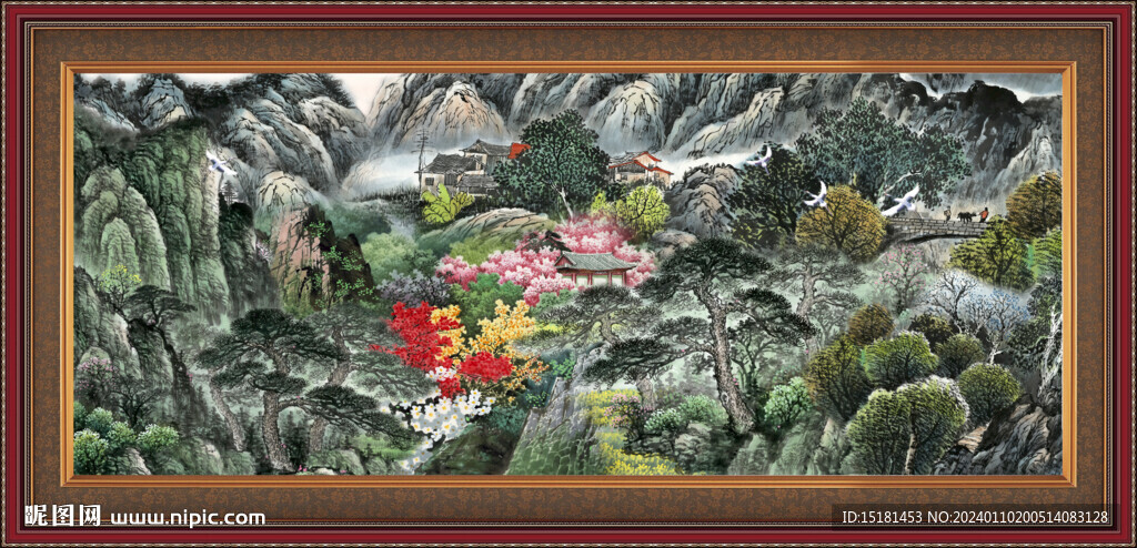 装饰山水画 