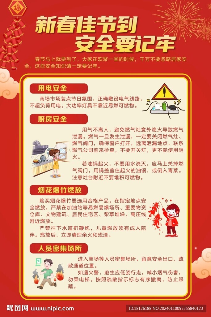 春节安全知识海报