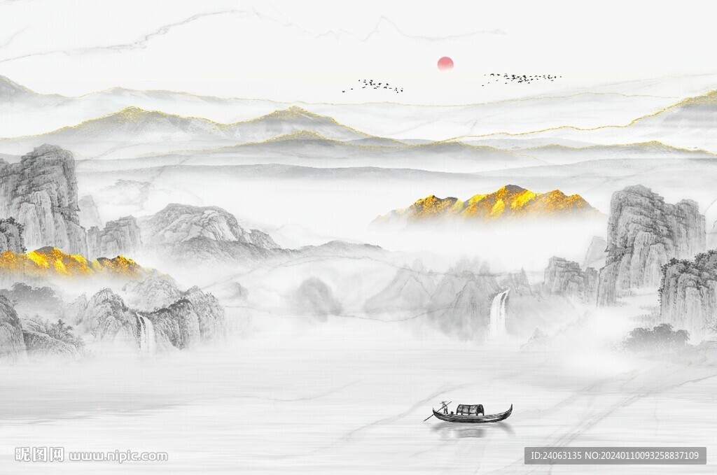 中式意境山水画